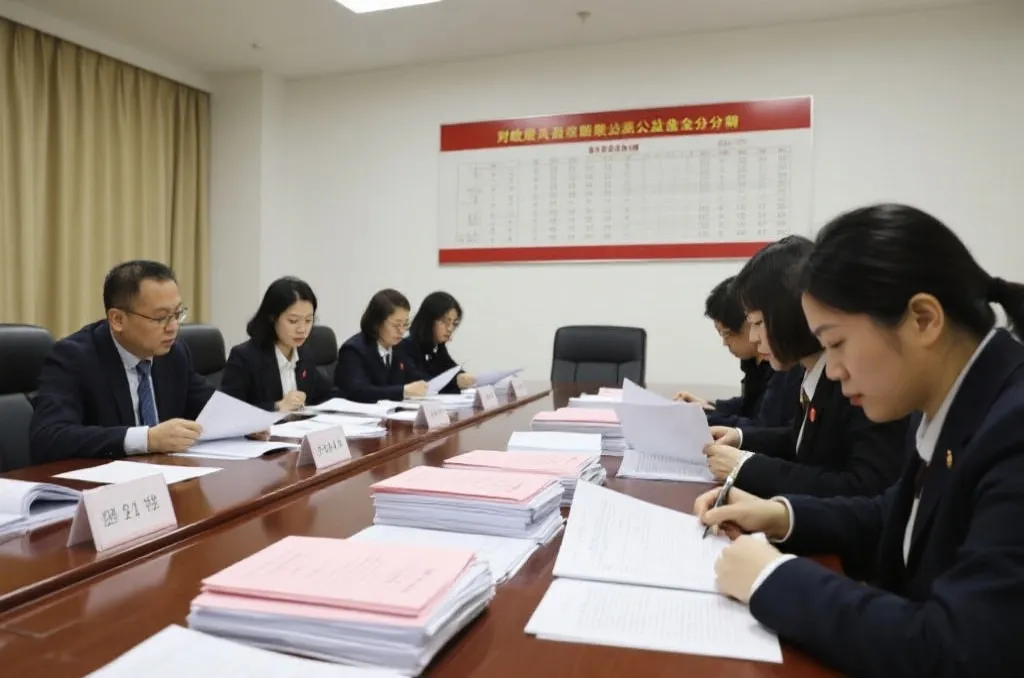 财政部门工作人员审查公益金分配名单